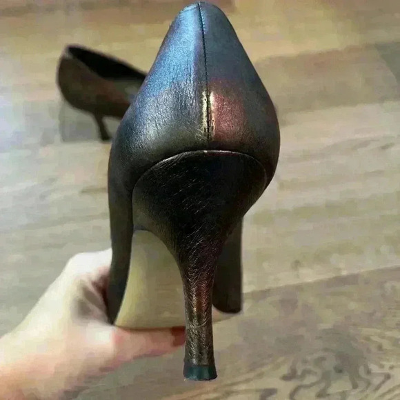 Vintage Roberto Capucci Brown and Metallic Bronze Heels Size 9 - Picture 7 of 15